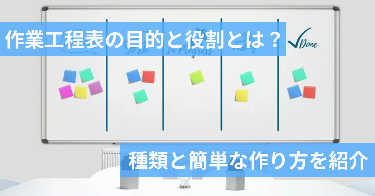 作業工程表をホワイトボードで管理しているチーム