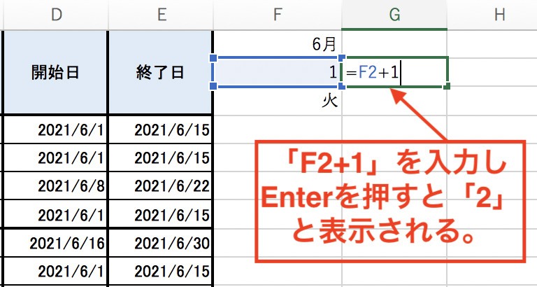 Excelでのガントチャートの作成手順６