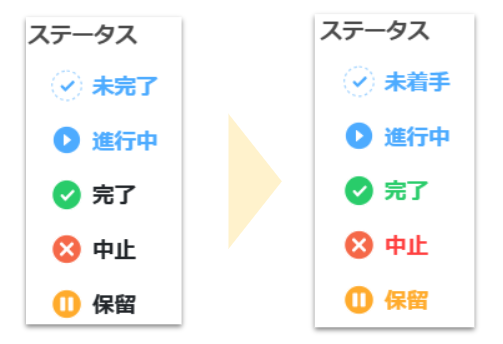 フィルター内ステータス表示のデザイン調整