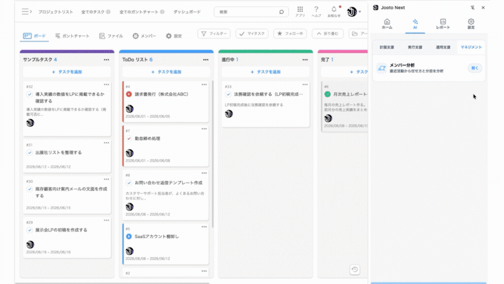 分析・ダッシュボード画面